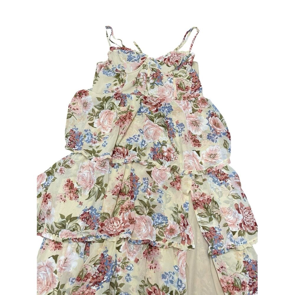 Petal & Pup Mito Floral Tiered Corset Maxi Dress XL High Low Romantic - Picture 9 of 12
